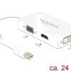 Delock Adapterkabel mini DisplayPort 1.1 Stecker >1x VGA + 1x HDMI + 1x DVI 24+1 Stecker /Buchse schwarz 4K Aktiv