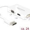 Delock Adapter Displayport 1.1 Stecker > VGA / HDMI / DVI Buchse Passiv weiß