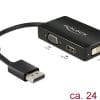 Delock Adapter Displayport 1.1 Stecker > VGA / HDMI / DVI Buchse Passiv schwarz