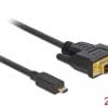Delock Kabel Micro HDMI D Stecker > DVI 24+1 Stecker 2 m