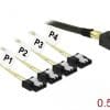 Delock Kabel mini SAS HD SFF-8643 > 4 x SATA 7 Pin 0,5m