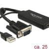 Delock Adapter VGA + Audio zu HDMI mit Kabel schwarz
