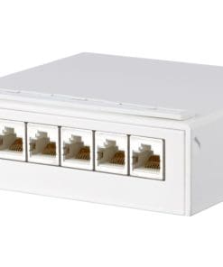 METZ CONNECT E-DAT C6A 6 Port Aufputzgehäuse reinweiß