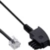 InLine® TAE-F Kabel für DSL Splitter, TAE-F Stecker an Western 6/2 DEC Stecker, 2m, schwarz InLine® Audio Adapterkabel, 3,5mm Stereo Stecker/Einbaubuchse mit Gewinde, 0,6m