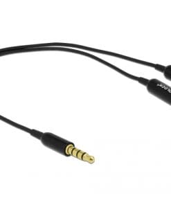 Delock Splitter Klinkenstecker 3,5 mm 4 Pin> 2x Klinkenbuchse 3,5 mm 4 Pin 25 cm