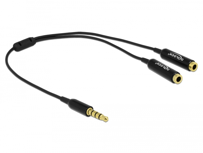 Delock Splitter Klinkenstecker 3,5 mm 4 Pin> 2x Klinkenbuchse 3,5 mm 4 Pin 25 cm Delock Splitter Klinkenstecker 3,5 mm 4 Pin> 2x Klinkenbuchse 3,5 mm 4 Pin 25 cm