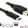 Delock Kabel USB 3.1 USB A Stecker > USB Type-C 0,5 m