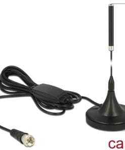 Delock Antenne DAB+ F Stecker 21 dBi aktiv omni starr