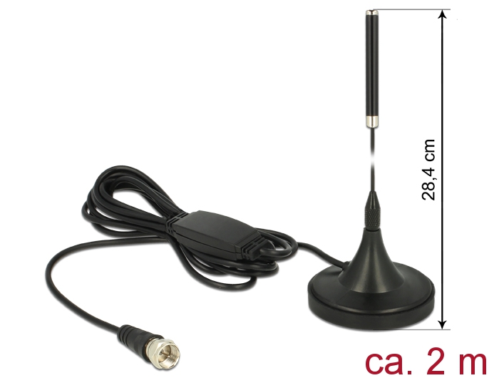 Delock Antenne DAB+ F Stecker 21 dBi aktiv omni starr Delock Antenne DAB+ F Stecker 21 dBi aktiv omni starr