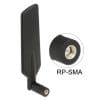 Delock Antenne LTE WLAN Dualband RP-SMA 1 ~ 4 dBi omni omnidirektional drehbar mit Kippgelenk schwarz
