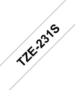 Schriftband TZe-231S (lam.) Schwarz auf Weiß 12mm x 4m