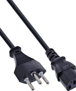 InLine® Netzkabel, Netzstecker Schweiz auf Kaltgerätestecker C13, 3m, schwarz