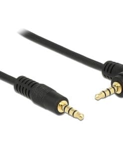 Delock Kabel Klinke 4 Pin 3,5 mm gewinkelt schwarz 1 m