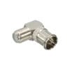 InLine® Antenne Koaxial Verbinder Stecker / Buchse, 90° gewinkelt, Metall