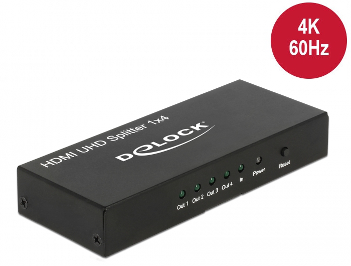 Delock HDMI UHD Splitter 1 x HDMI in > 4 x HDMI out 4K Delock HDMI UHD Splitter 1 x HDMI in > 4 x HDMI out 4K
