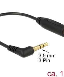 Delock Kabel Klinkenstecker 3,5 mm 3 Pin gewinkelt > Klinkenbuchse 2,5 mm 3 Pin