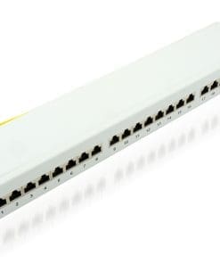 helos Cat.6a LSA 19" Patchfeld 1 HE 24 Port lichtgrau