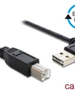 Delock Kabel EASY-USB 2.0 Typ-A St. gewinkelt ls/rs > USB 2.0 Typ-B St. 1m