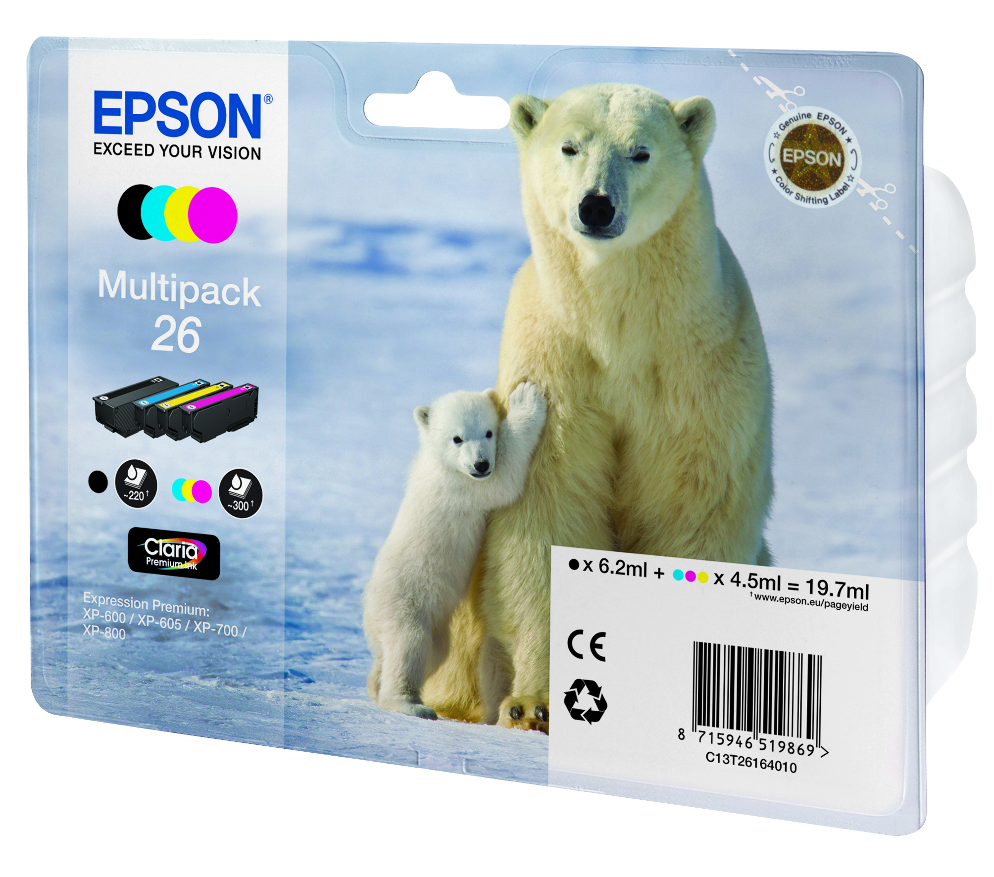 Epson Tintenpatronen Multipack 26 (4 Farben) Epson Tintenpatronen Multipack 26 (4 Farben) – Bild 2