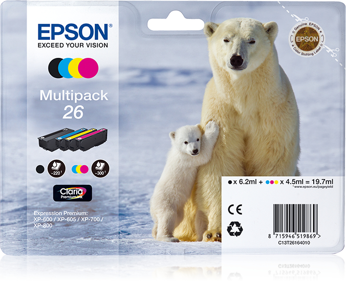 Epson Tintenpatronen Multipack 26 (4 Farben) Epson Tintenpatronen Multipack 26 (4 Farben)