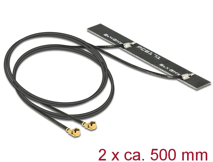 Delock WLAN 802.11 ac/a/h/b/g/n Doppelantenne 2 x MHF Stecker Delock WLAN 802.11 ac/a/h/b/g/n Doppelantenne 2 x MHF Stecker
