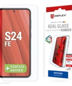 DISPLEX Panzerglas 10H inklusive Handyhülle transparent für Samsung Galaxy S24 FE