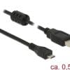 Delock Kabel USB 2.0 A Stecker > USB 2.0 Micro-B St. 0,5 m schwarz