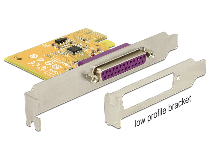 Delock PCIe x1 Parallel 1x inkl. low profile Slotblech Delock PCIe x1 Parallel 1x inkl. low profile Slotblech
