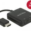 Delock Adapterkabel HDMI-A Stecker > HDMI + Audio Extractor 4K schwarz