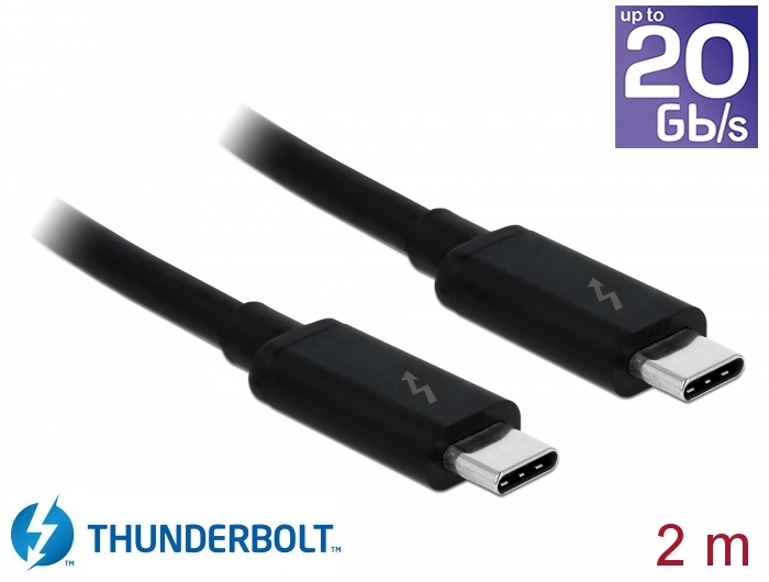 Delock Kabel Thunderbolt 3 USB-C Stecker > USB-C 2,0m Delock Kabel Thunderbolt 3 USB-C Stecker > USB-C 2,0m