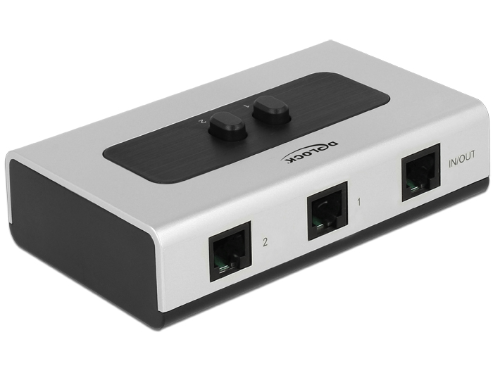 Delock Switch 2-port RJ11 manuell bidirektional Delock Switch 2-port RJ11 manuell bidirektional