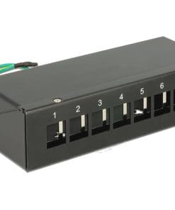 Delock Keystone Desktop Patchpanel 8 Port Metall schwarz