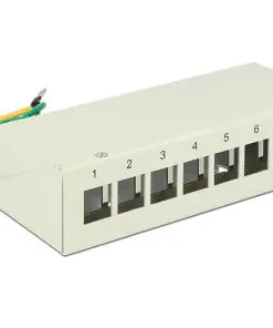 Delock Keystone Desktop Patchpanel 8 Port Metall grau