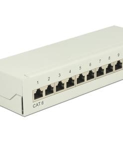 Delock Netzwerk Patchpanel Desktop 12 Port Cat.6 grau