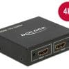Delock HDMI Splitter 1 x HDMI in > 2 x HDMI out 4K