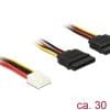 Delock Kabel Power 4 Pin Floppy Buchse > 2 x SATA 15 Pin