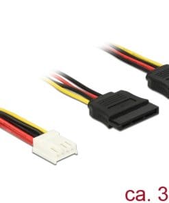 Delock Kabel Power 4 Pin Floppy Buchse > 2 x SATA 15 Pin