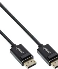 InLine® DisplayPort 2.0 Kabel, 8K4K UHBR, schwarz, vergoldete Kontakte, 3m