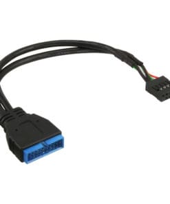InLine® USB 2.0 zu 3.0 Adapterkabel intern, USB 2.0 Mainboard auf USB 3.0 intern, 0,3m, schwarz