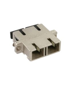 Alternative view of LWL Metall-Kupplung, Duplex SC/SC, multimode, Keramik-Hülse, zum Einbau, Metall