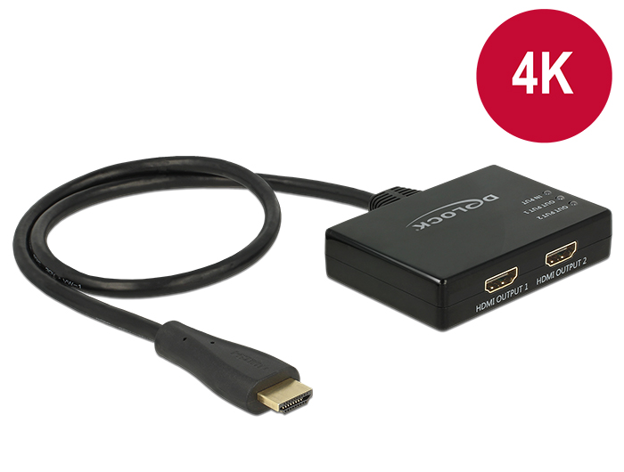 Delock HDMI Splitter 1 x HDMI in > 2 x HDMI out 4K Delock HDMI Splitter 1 x HDMI in > 2 x HDMI out 4K