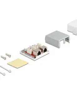 Delock Netzwerk Dose 2x RJ45 LSA Cat.6A