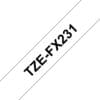Schriftband TZe-FX231 (lam., flex.) Schwarz auf Weiß 12mm x 8m Erzielen Sie mit Schriftbändern von Brother immer hervorragende, detailierte Ergebnisse.