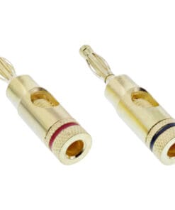 Alternative view of 2er Set InLine® Bananen Stecker, Schraubversion, Metall, vergoldet, 1x rot, 1x schwarz, gold