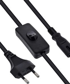 InLine® Euro Netzkabel mit Schalter, CEE7/16 zu IEC-C7, schwarz, 1m