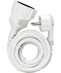Kopp Strom-Verlängerung Schutzkontakt Winkelstecker extra flach, weiß, 2m