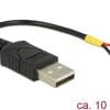 Delock Kabel USB 2.0 A Stecker > 2 x offene Kabelenden Strom 10 cm Raspberry Pi 82880