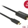 Delock Kabel USB Type-C Stecker > HDMI-A Stecker DP-Alt Mode 4K 60 Hz 3 m schwa