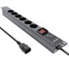 InLine® 19" Steckdosenleiste, 6-fach Schutzkontakt, C14 Anschluss, Überlastschutz, Schalter, 2m, schwarz InLine HDMI 2x Keystone Kabel 4K/60Hz, HDMI A Buchse/Buchse, schwarz, 0,2m