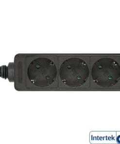 InLine® Steckdosenleiste, 3-fach Schutzkontakt, 1,5m, schwarz, schwarz